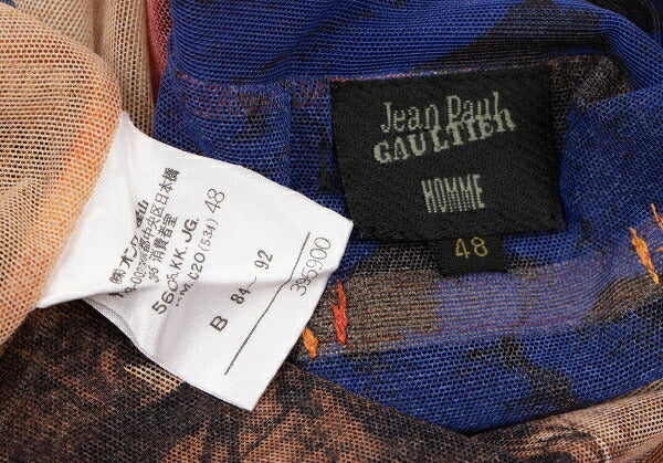 Jean Paul GAULTIER HOMME Spider Print Power Net Top Size 48