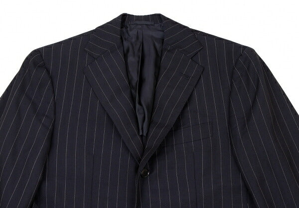 Sartoria Partenopea Wool Mohair Stripe 3B Navy White Jacket Size 46