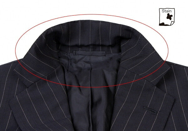 Sartoria Partenopea Wool Mohair Stripe 3B Navy White Jacket Size 46
