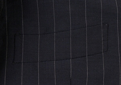 Sartoria Partenopea Wool Mohair Stripe 3B Navy White Jacket Size 46