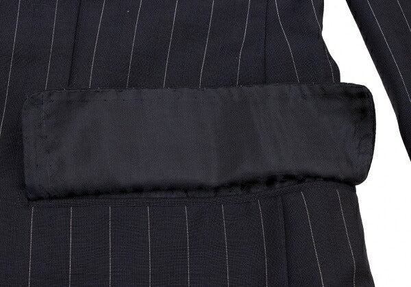 Sartoria Partenopea Wool Mohair Stripe 3B Navy White Jacket Size 46