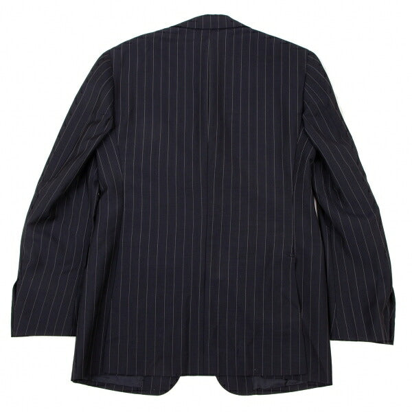 Sartoria Partenopea Wool Mohair Stripe 3B Navy White Jacket Size 46