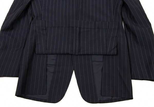 Sartoria Partenopea Wool Mohair Stripe 3B Navy White Jacket Size 46