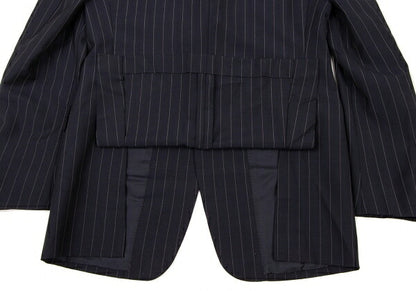 Sartoria Partenopea Wool Mohair Stripe 3B Navy White Jacket Size 46