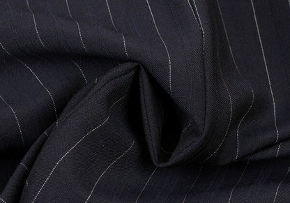 Sartoria Partenopea Wool Mohair Stripe 3B Navy White Jacket Size 46