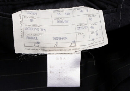 Sartoria Partenopea Wool Mohair Stripe 3B Navy White Jacket Size 46