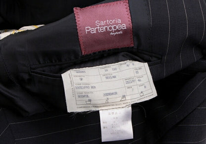 Sartoria Partenopea Wool Mohair Stripe 3B Navy White Jacket Size 46
