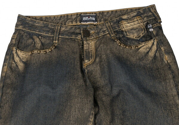Jean's Paul GAULTIER Gold Paint Studs Denim Indigo Size 30