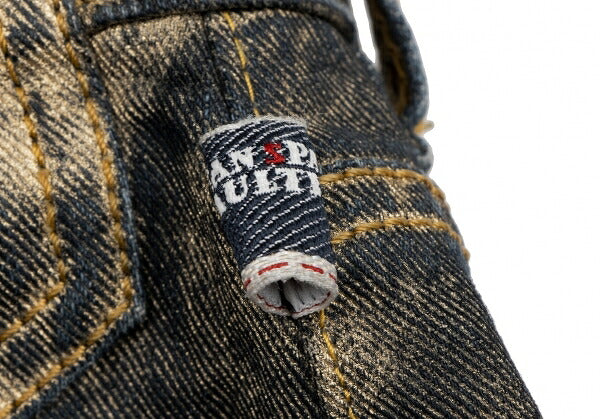 Jean's Paul GAULTIER Gold Paint Studs Denim Indigo Size 30