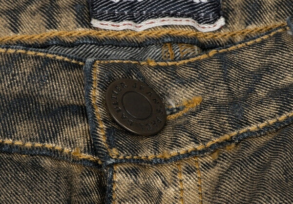 Jean's Paul GAULTIER Gold Paint Studs Denim Indigo Size 30