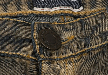 Jean's Paul GAULTIER Gold Paint Studs Denim Indigo Size 30