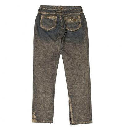 Jean's Paul GAULTIER Gold Paint Studs Denim Indigo Size 30