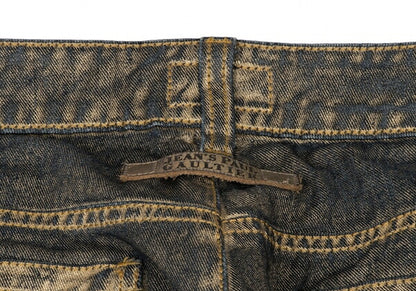 Jean's Paul GAULTIER Gold Paint Studs Denim Indigo Size 30