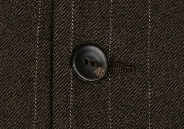 GAULTIER Wool Stripe Vest Brown Size 50