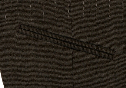 GAULTIER Wool Stripe Vest Brown Size 50