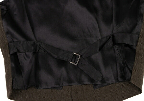 GAULTIER Wool Stripe Vest Brown Size 50