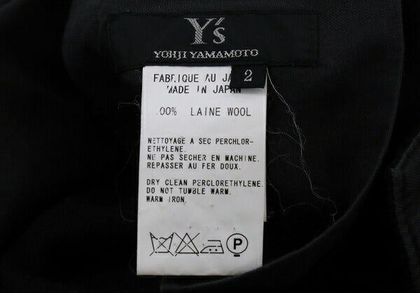 Y's Wool Cropped Pants Black Size 2