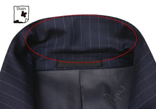 Papas GUABELLO SUPER130'S Wool Chalk Jacket Navy Size M