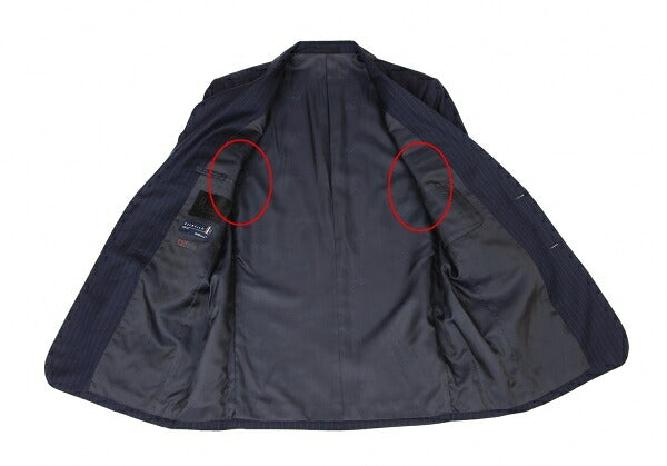Papas GUABELLO SUPER130'S Wool Chalk Jacket Navy Size M