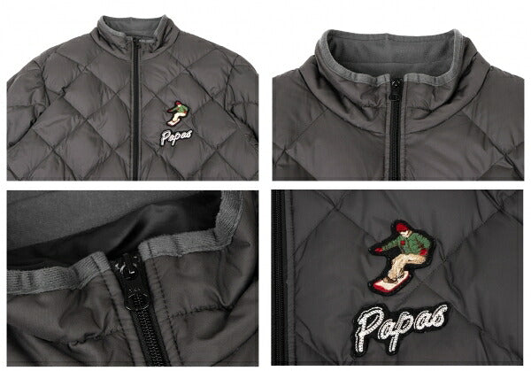 Papas Quilted Down Jacket Charcoal Gray Size L