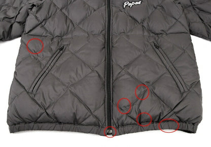 Papas Quilted Down Jacket Charcoal Gray Size L