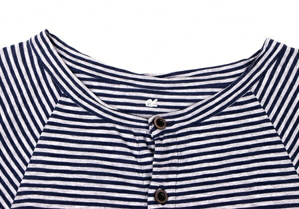 45rpm Cotton Border Raglan Cardigan Navy Gray Size 2