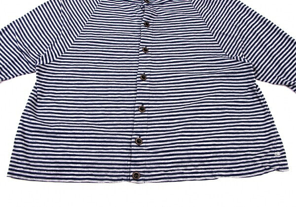 45rpm Cotton Border Raglan Cardigan Navy Gray Size 2