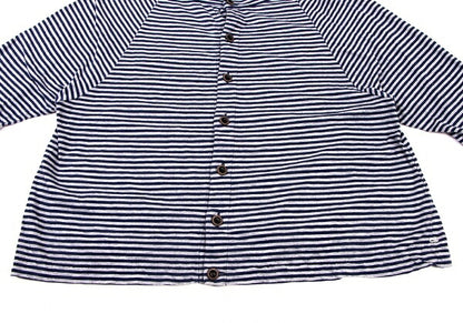 45rpm Cotton Border Raglan Cardigan Navy Gray Size 2