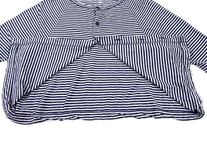 45rpm Cotton Border Raglan Cardigan Navy Gray Size 2