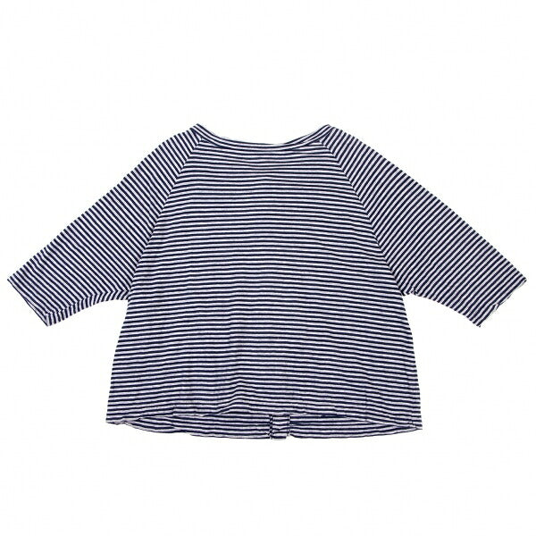 45rpm Cotton Border Raglan Cardigan Navy Gray Size 2