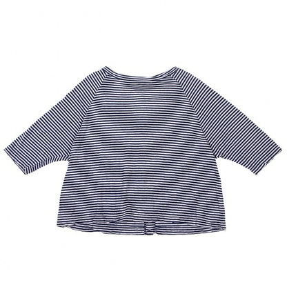 45rpm Cotton Border Raglan Cardigan Navy Gray Size 2