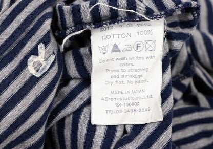 45rpm Cotton Border Raglan Cardigan Navy Gray Size 2