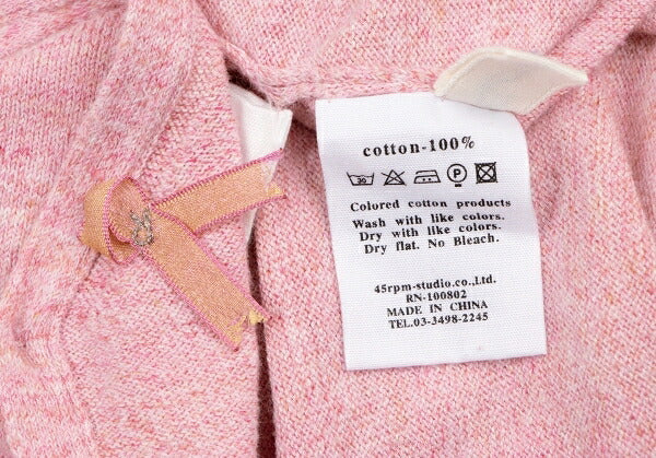 45rpm Cotton Back Open Knit Sweater Pink Size 2