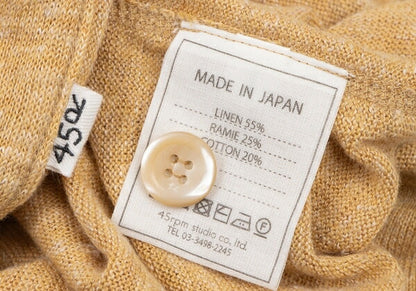 45rpm Linen Ramie Knit Cardigan Yellow Size 1