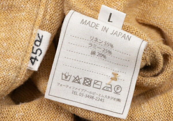 45rpm Linen Ramie Knit Cardigan Yellow Size 1