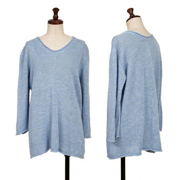 45rpm 45R Linen Low Gauge Knit Sweater Light Blue Size 0