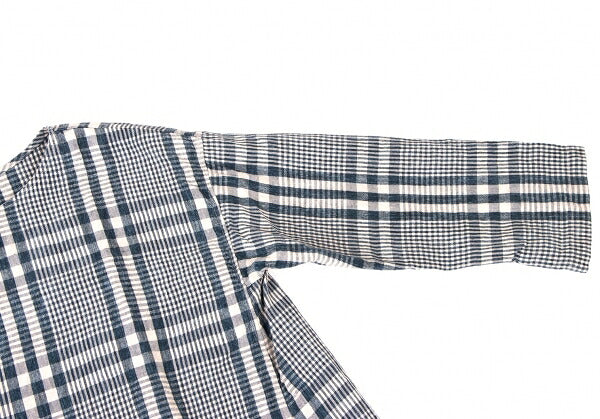 45rpm 45R Linen Check Wide Box Blouse Blue Size 0