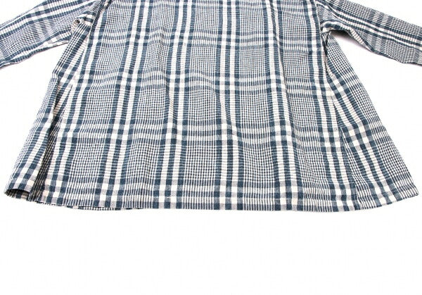 45rpm 45R Linen Check Wide Box Blouse Blue Size 0