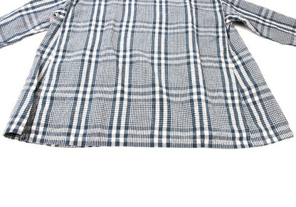 45rpm 45R Linen Check Wide Box Blouse Blue Size 0