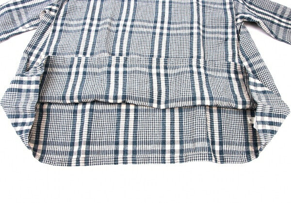 45rpm 45R Linen Check Wide Box Blouse Blue Size 0