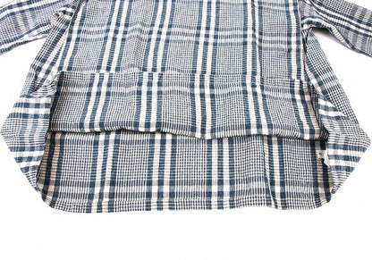 45rpm 45R Linen Check Wide Box Blouse Blue Size 0