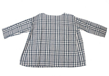 45rpm 45R Linen Check Wide Box Blouse Blue Size 0