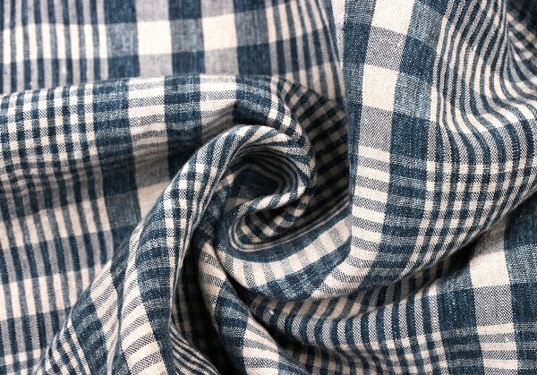45rpm 45R Linen Check Wide Box Blouse Blue Size 0