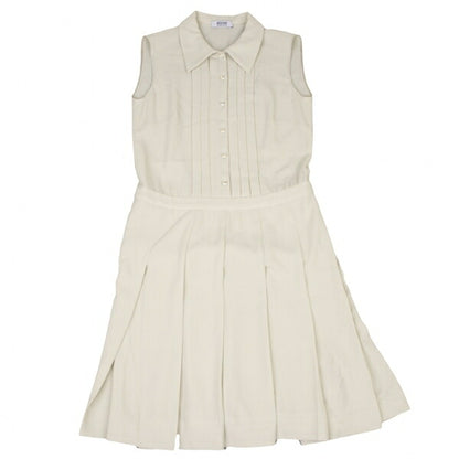 MOSCHINO Pintuck Sleeveless Dress Off-Beige Size 38