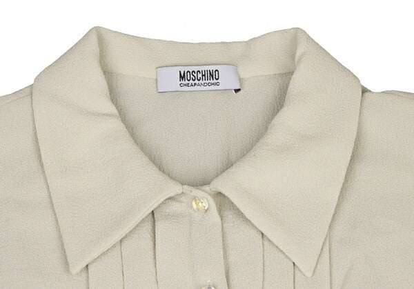 MOSCHINO Pintuck Sleeveless Dress Off-Beige Size 38