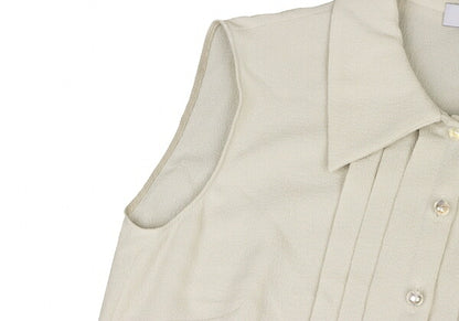 MOSCHINO Pintuck Sleeveless Dress Off-Beige Size 38