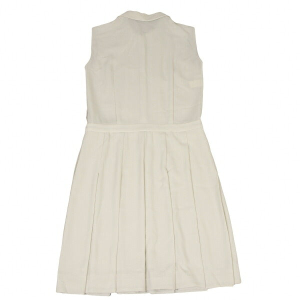 MOSCHINO Pintuck Sleeveless Dress Off-Beige Size 38