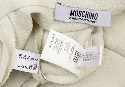 MOSCHINO Pintuck Sleeveless Dress Off-Beige Size 38
