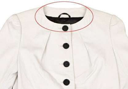 Paul Smith BLACK Sheepskin Collarless Jacket White Size 40