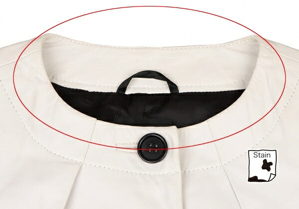 Paul Smith BLACK Sheepskin Collarless Jacket White Size 40